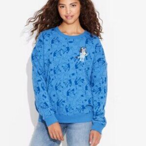 Hybrid Apparel Women's XXL Bluey Print Cozy Graphic Crewneck Sweatshirt